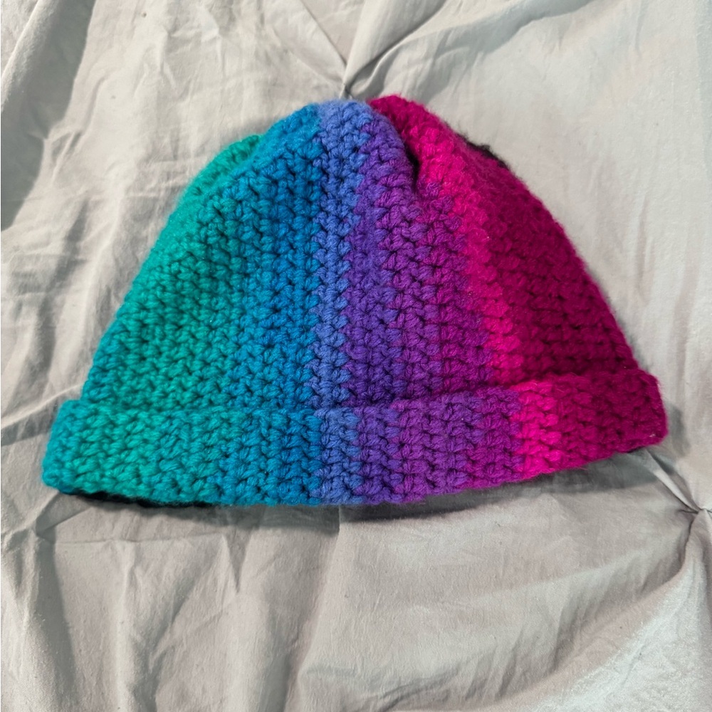 Handmade Multicolor Knit Beanie